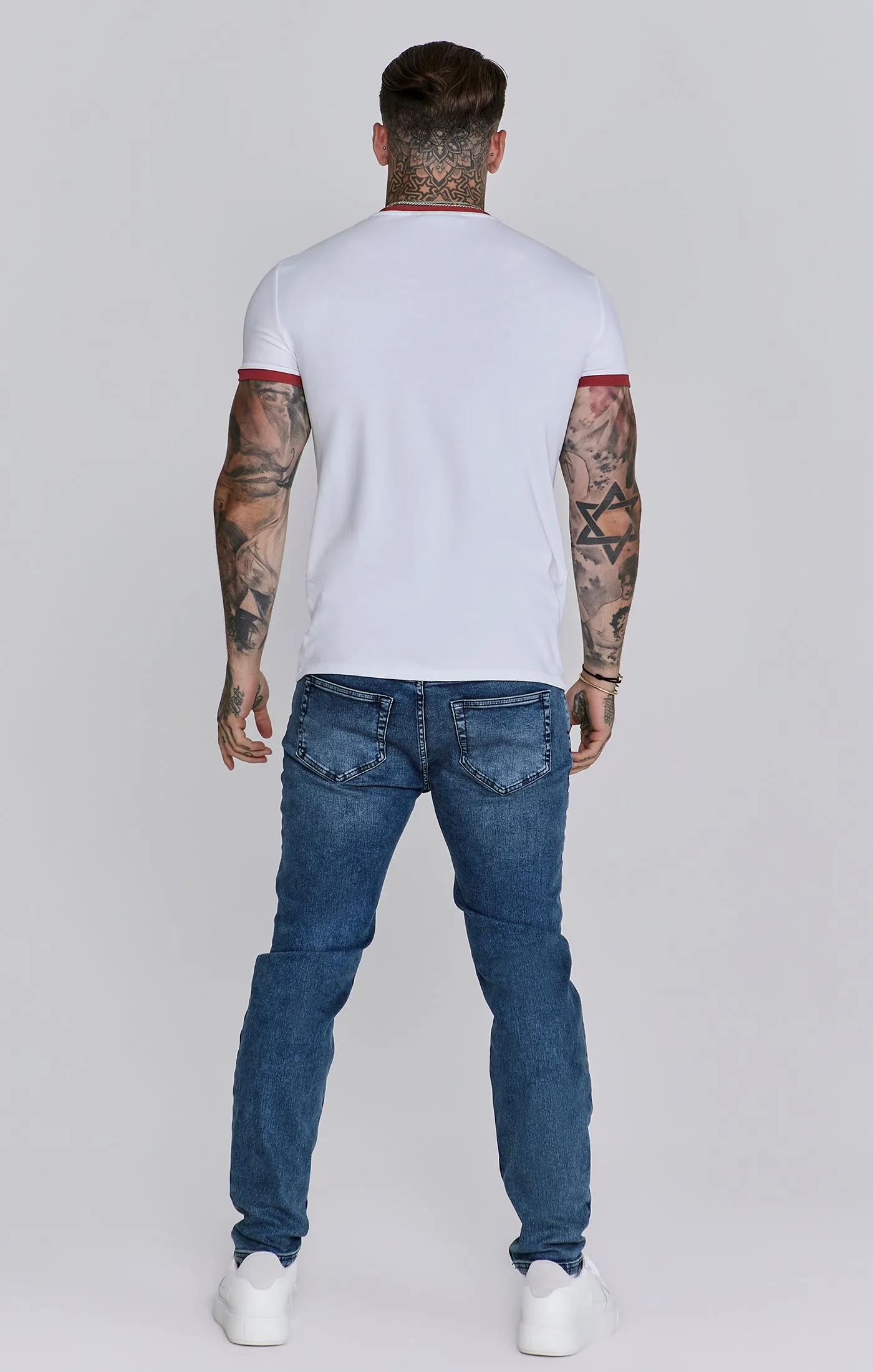 White Red Ringer T-Shirt sold by Siksilk product image thumbnail 5