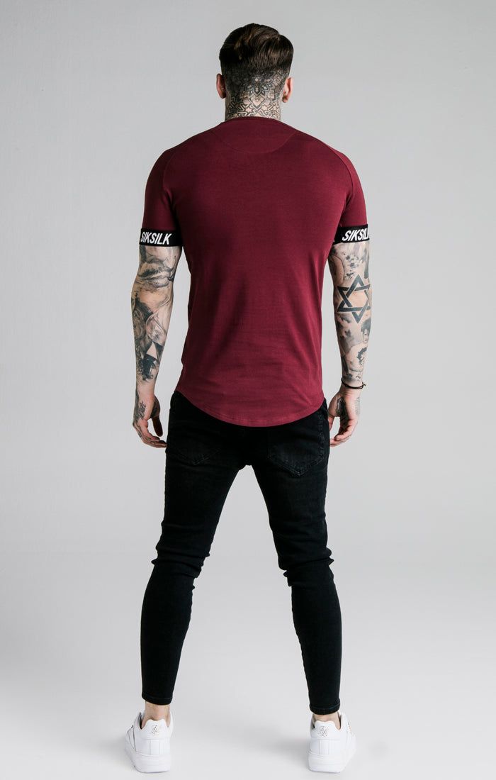SikSilk Raglan Tech Tape Tee - Burgundy sold by Siksilk product image thumbnail 3