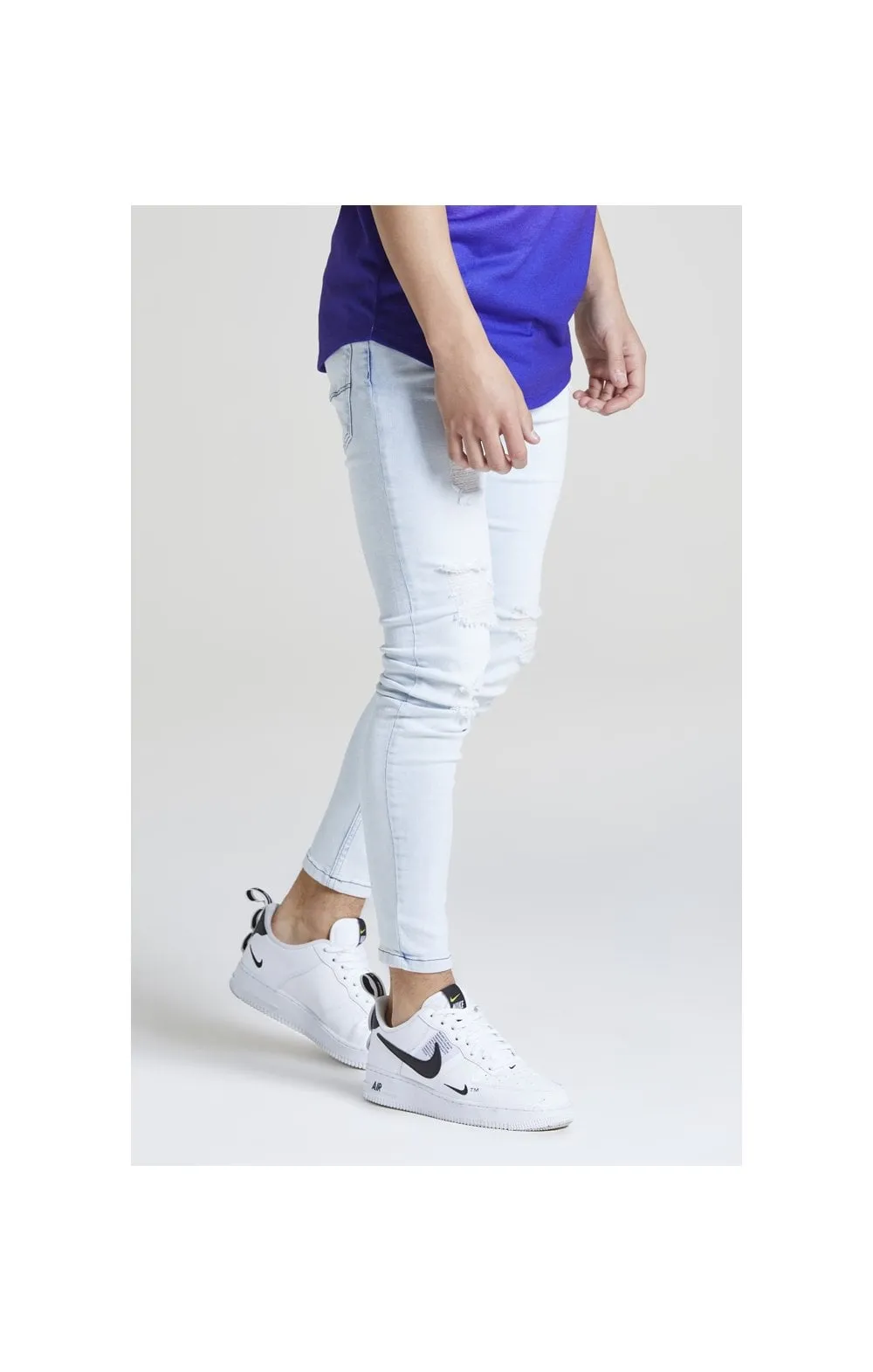 Illusive London Distressed Skinny Jeans – Light Wash sold by Siksilk product image thumbnail 2