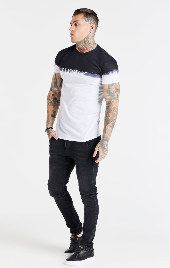 White Dip Dye Fade Muscle T-Shirt sold by Siksilk product image thumbnail 5