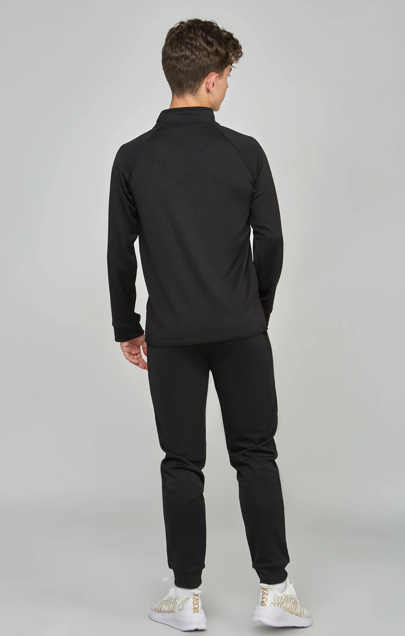 Boys Black 1/4 Zip & Jogger Tracksuit sold by Siksilk product image thumbnail 5
