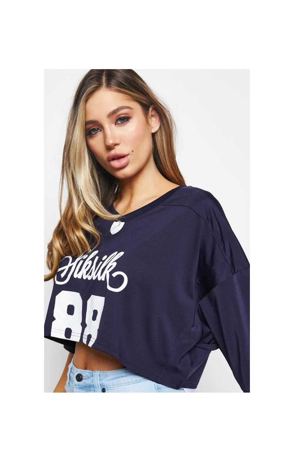 SikSilk Retro Football Crop Jersey - Navy sold by Siksilk product image thumbnail 2