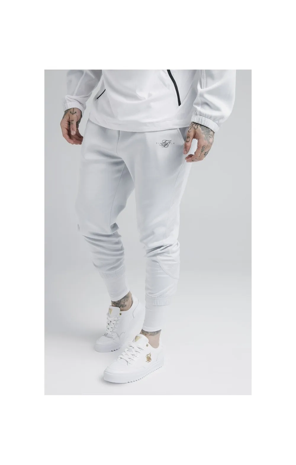 SikSilk Tranquil Dual Cuff Pants - Light Blue & White sold by Siksilk