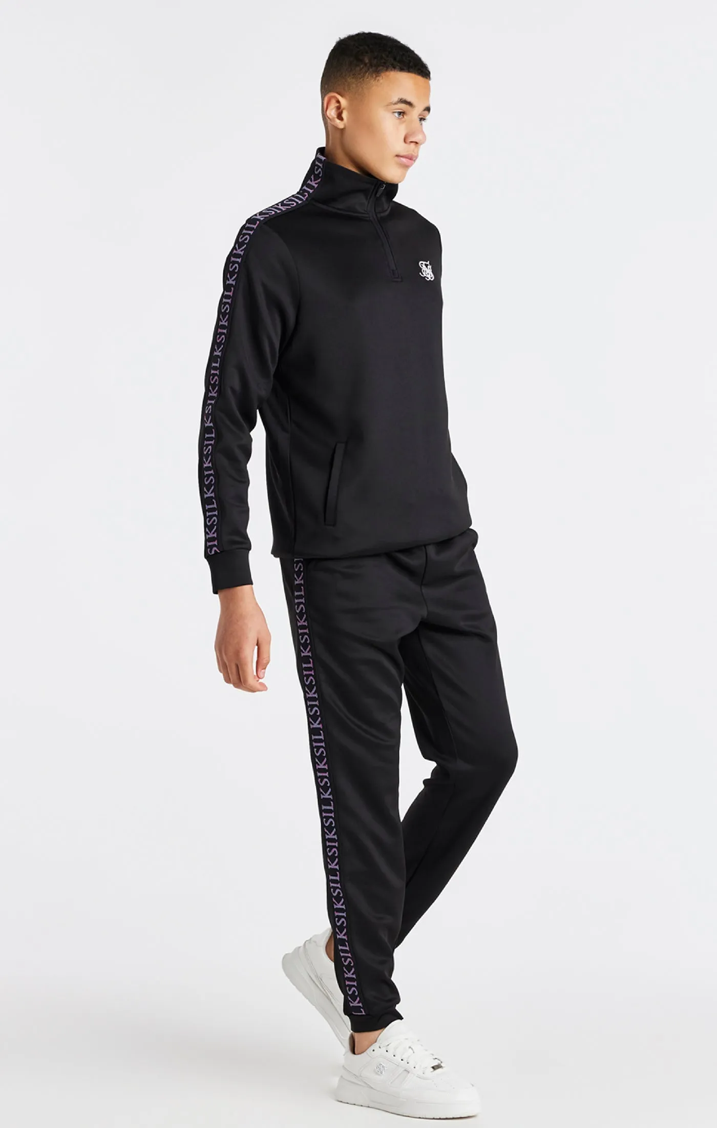Boys Black Taped Jogger sold by Siksilk product image thumbnail 3