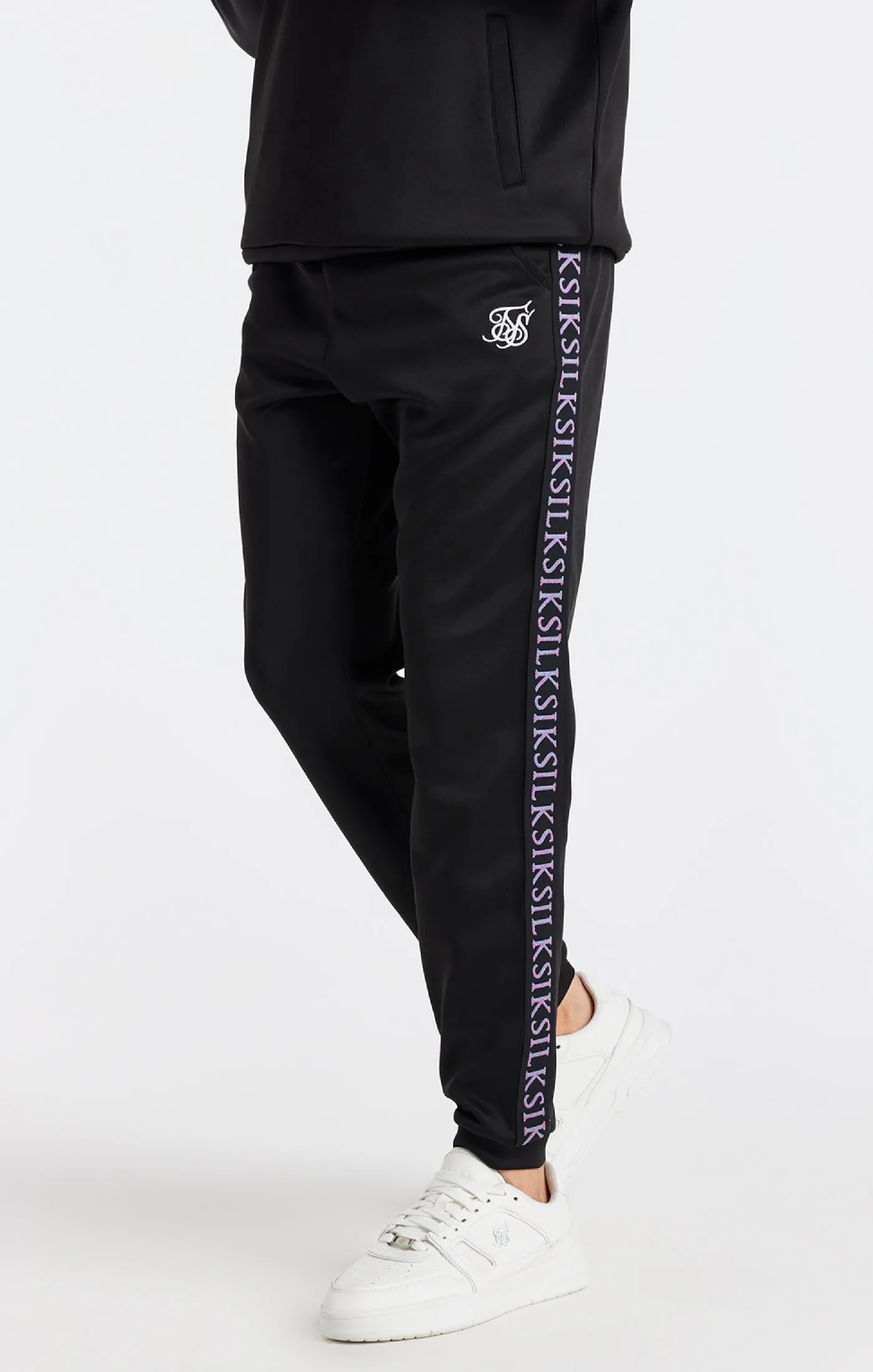 Boys Black Taped Jogger sold by Siksilk