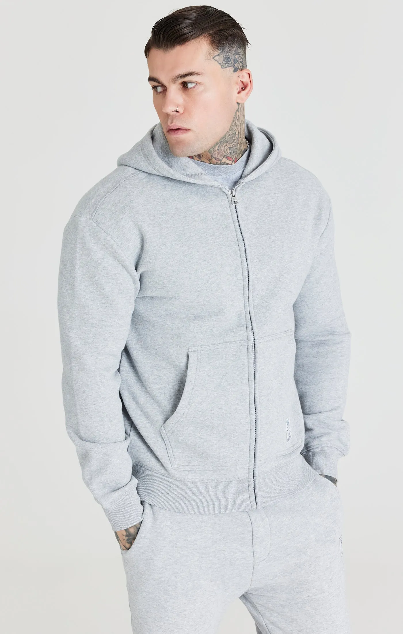 Grey Foundation Zip Through Hoodie sold by Siksilk product image thumbnail 2