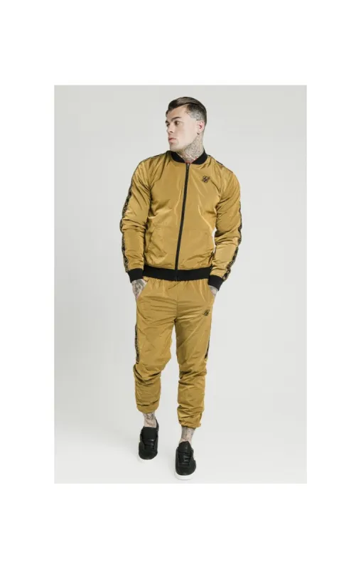 SikSilk Crushed Nylon Tape Bomber – Golden Mustard sold by Siksilk