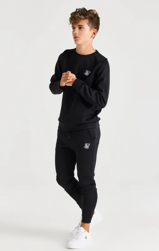 Boys Black Poly Sweatshirt Tracksuit sold by Siksilk