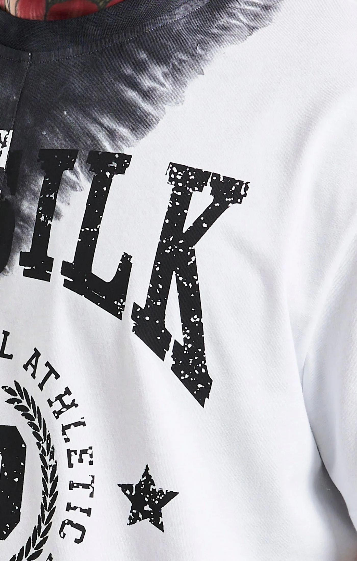 SikSilk Oversized Cut & Sew Varsity T-Shirt - Ecru & Black sold by Siksilk product image thumbnail 2