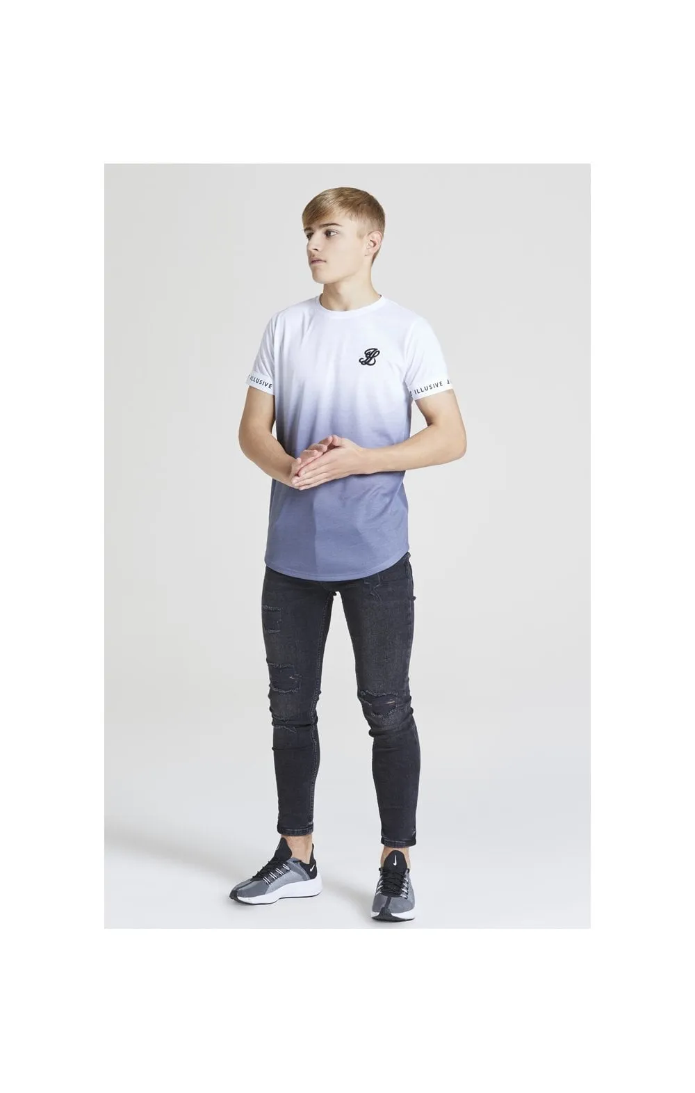 Illusive London Fade Tech Tee – White & Grey sold by Siksilk product image thumbnail 4