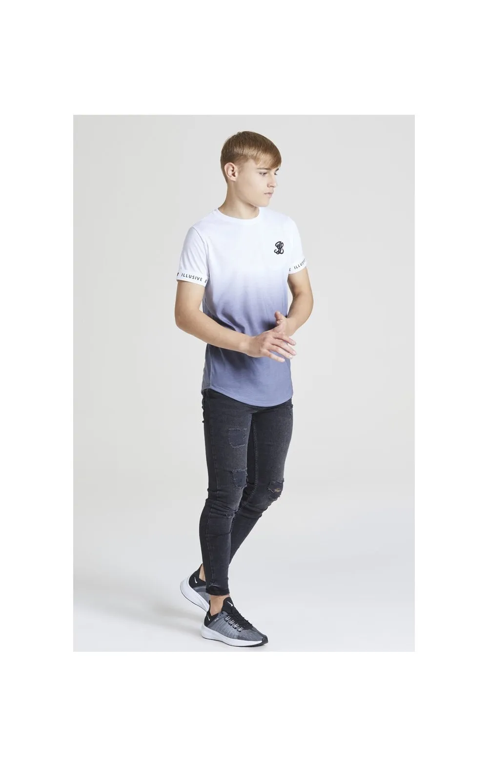 Illusive London Fade Tech Tee – White & Grey sold by Siksilk product image thumbnail 5