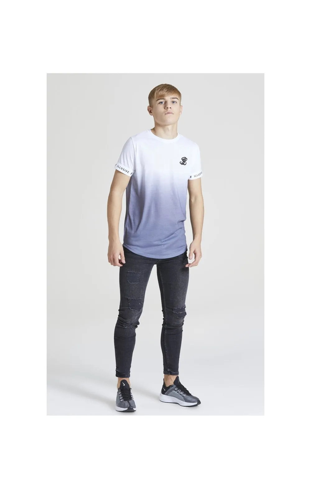 Illusive London Fade Tech Tee – White & Grey sold by Siksilk product image thumbnail 3