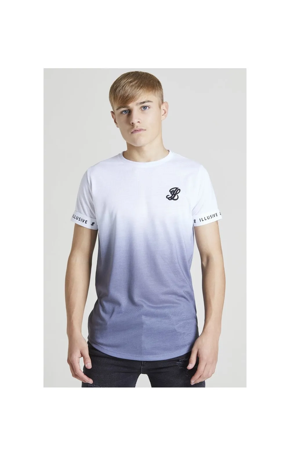Illusive London Fade Tech Tee – White & Grey sold by Siksilk