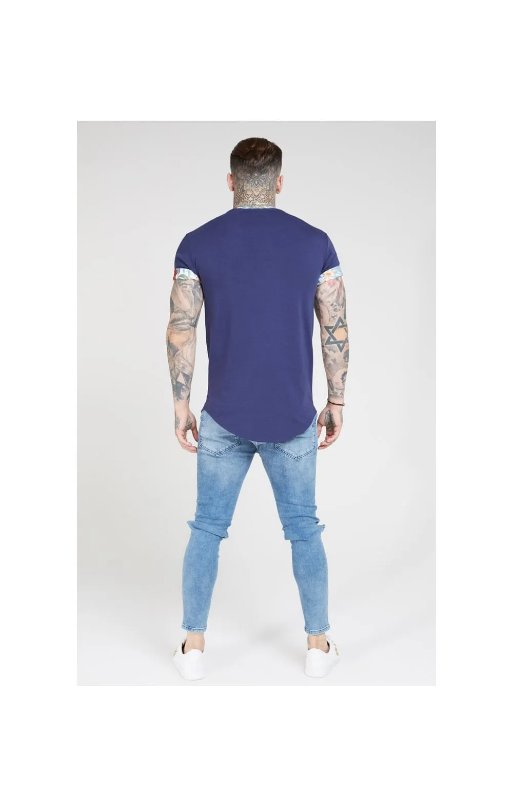 SikSilk S/S Curved Hem Roll Sleeve Tee – Navy sold by Siksilk product image thumbnail 5