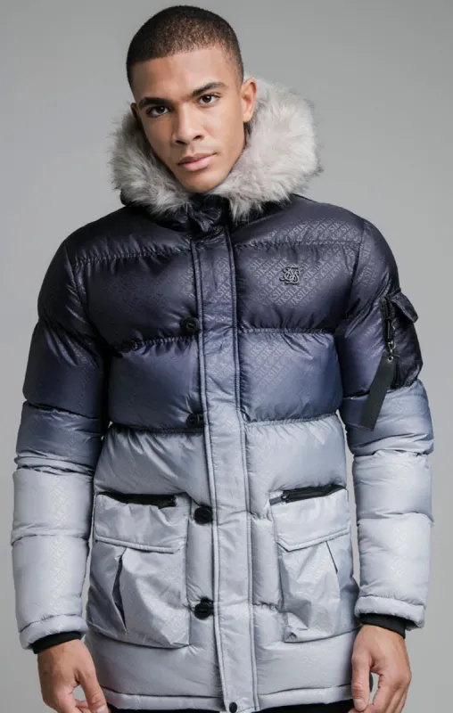 Black And Grey Puff Parka sold by Siksilk