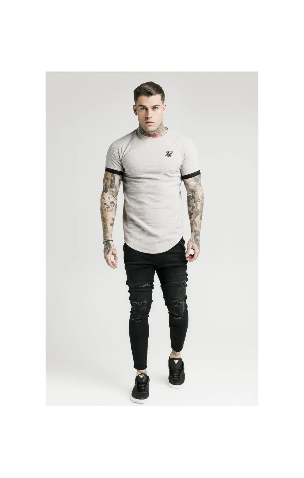 SikSilk S/S Raglan Tech Tee – Grey sold by Siksilk product image thumbnail 3