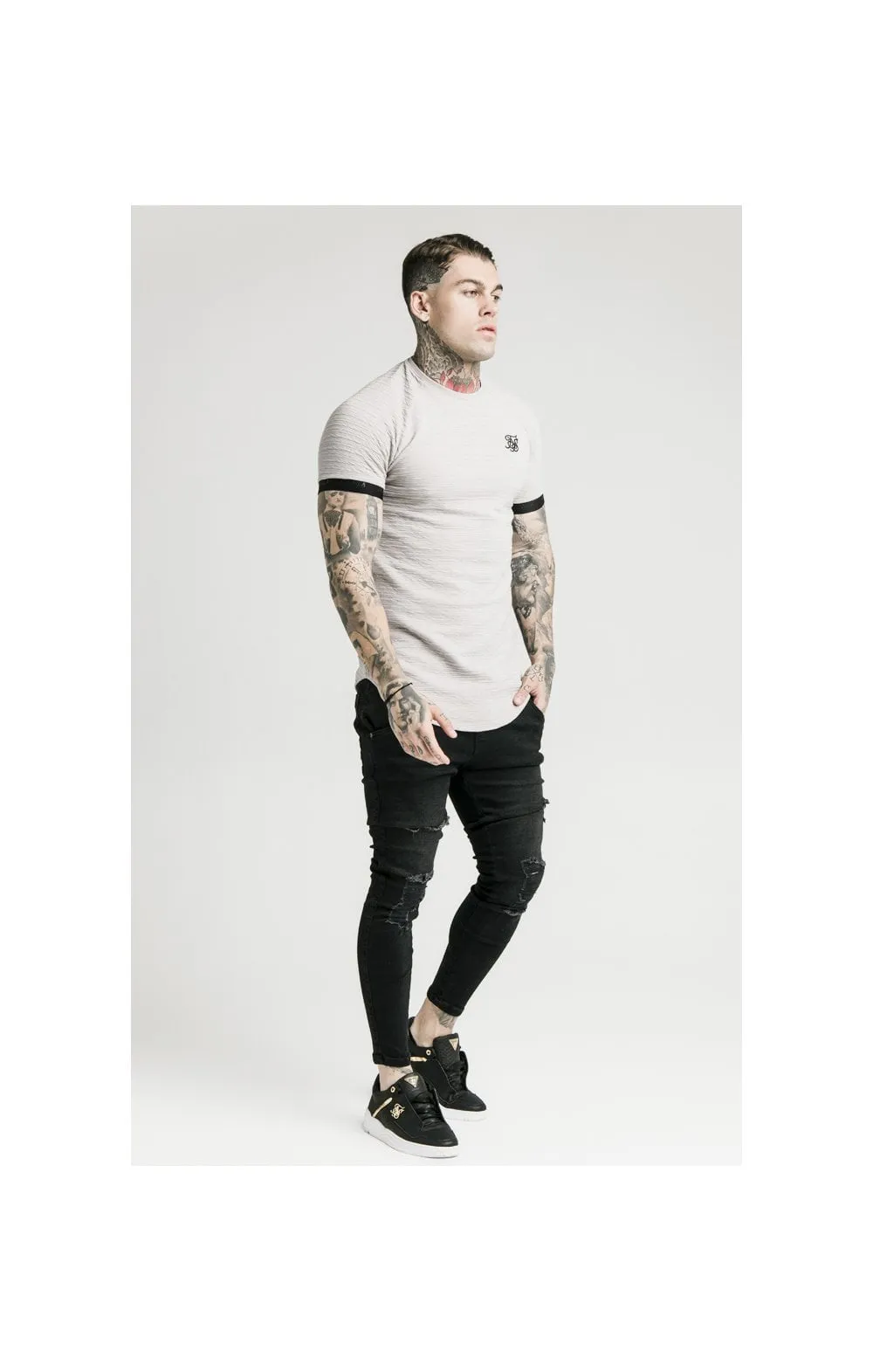 SikSilk S/S Raglan Tech Tee – Grey sold by Siksilk product image thumbnail 4