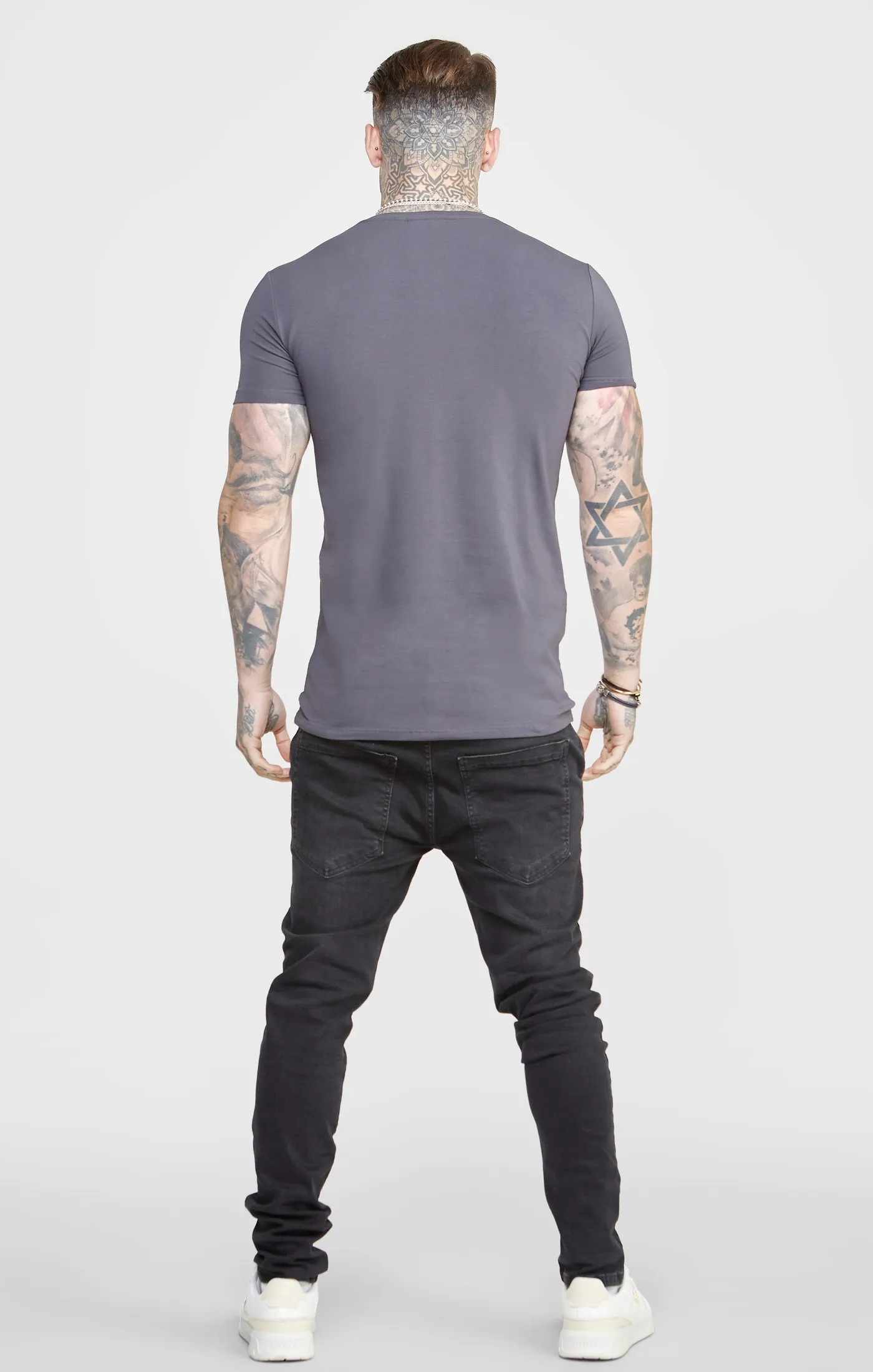 Grey Muscle Fit T-Shirt sold by Siksilk product image thumbnail 5