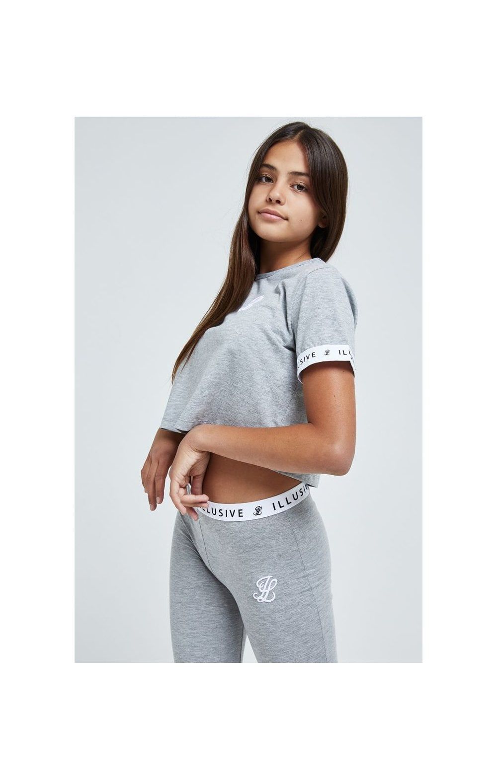 Illusive London Core Crop Tee - Grey Marl sold by Siksilk product image thumbnail 2