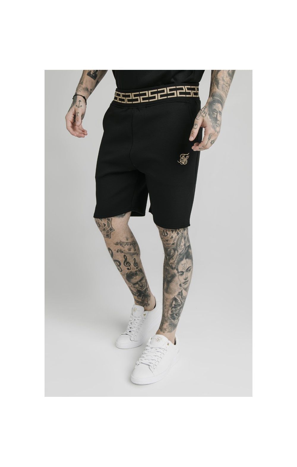 SikSilk Chain Rib Relaxed Shorts - Black sold by Siksilk