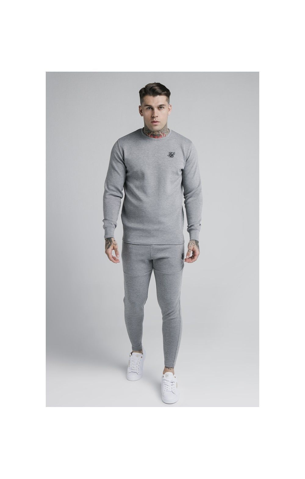 SikSilk L/S Exhibit Sweater - Grey Marl sold by Siksilk product image thumbnail 5