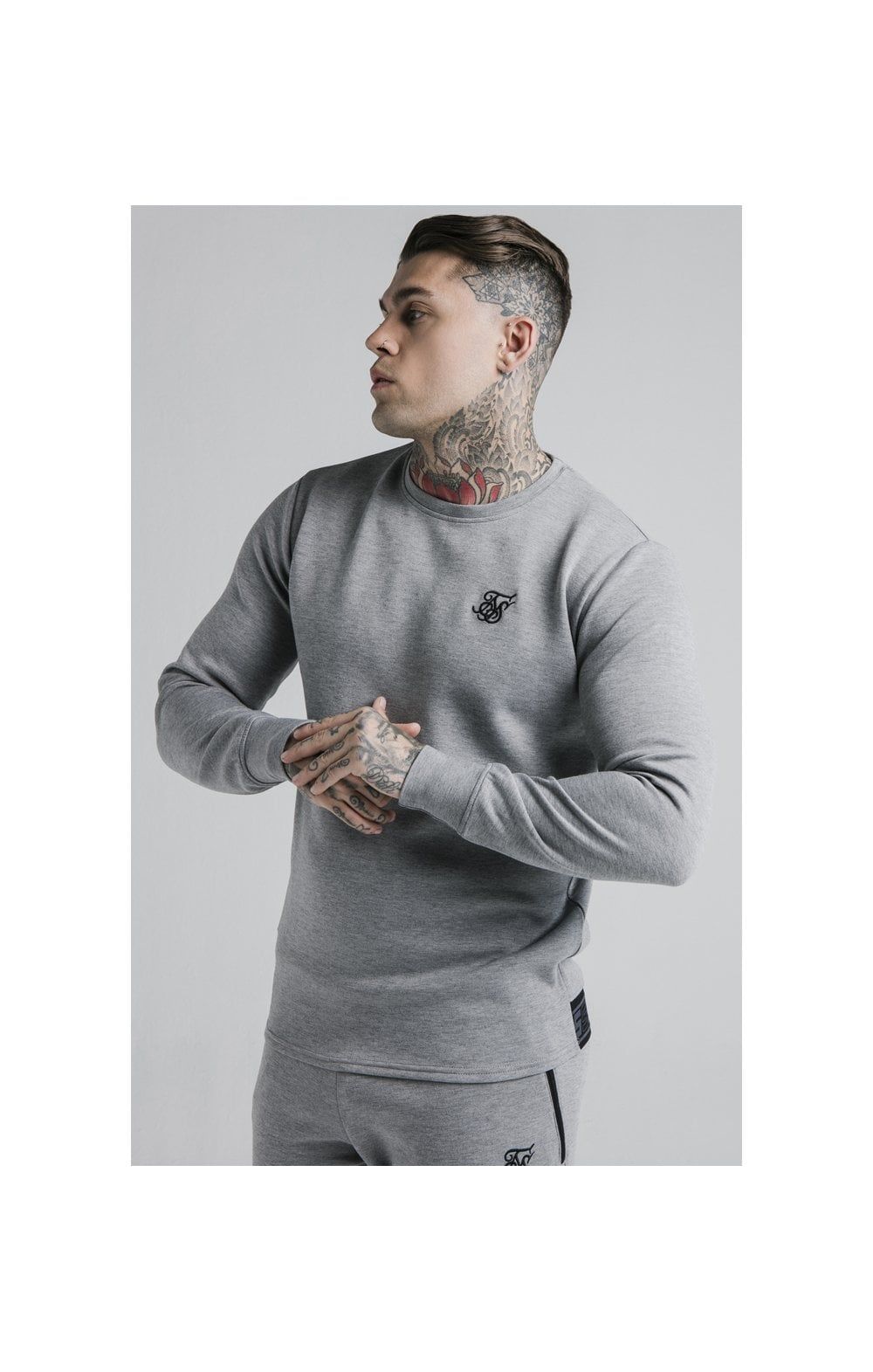 SikSilk L/S Exhibit Sweater - Grey Marl sold by Siksilk product image thumbnail 3
