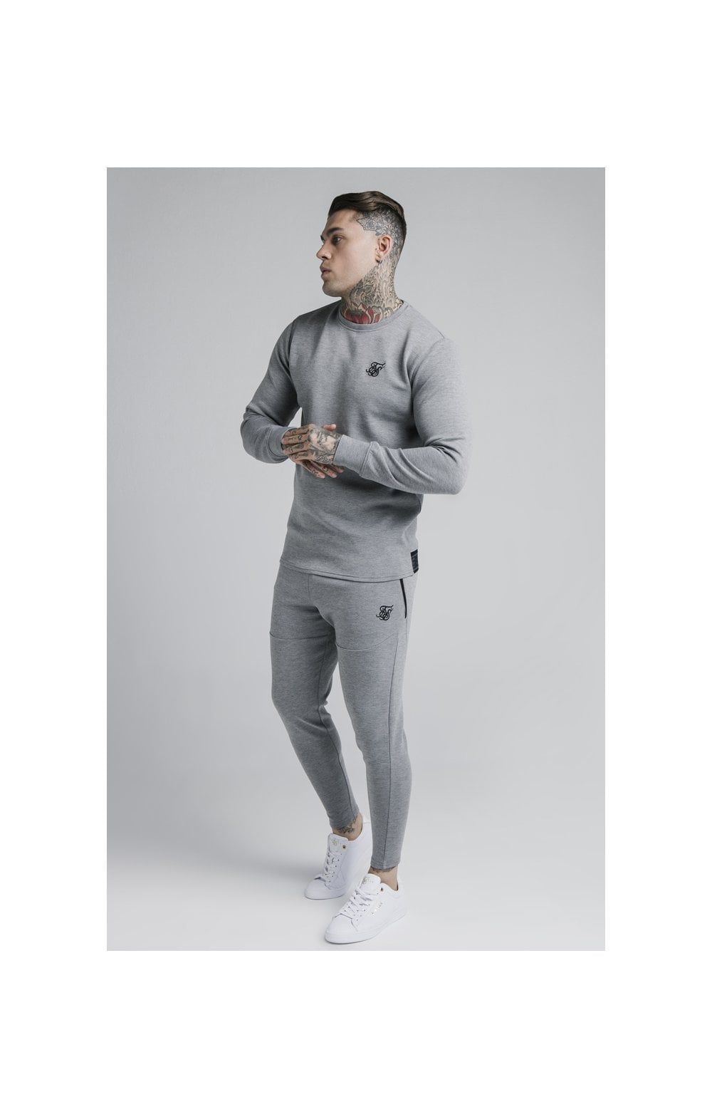 SikSilk L/S Exhibit Sweater - Grey Marl sold by Siksilk product image thumbnail 6