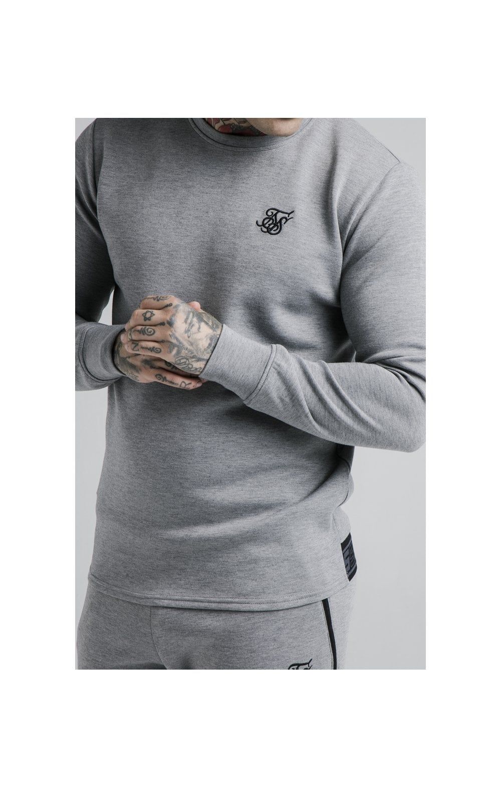 SikSilk L/S Exhibit Sweater - Grey Marl sold by Siksilk product image thumbnail 2