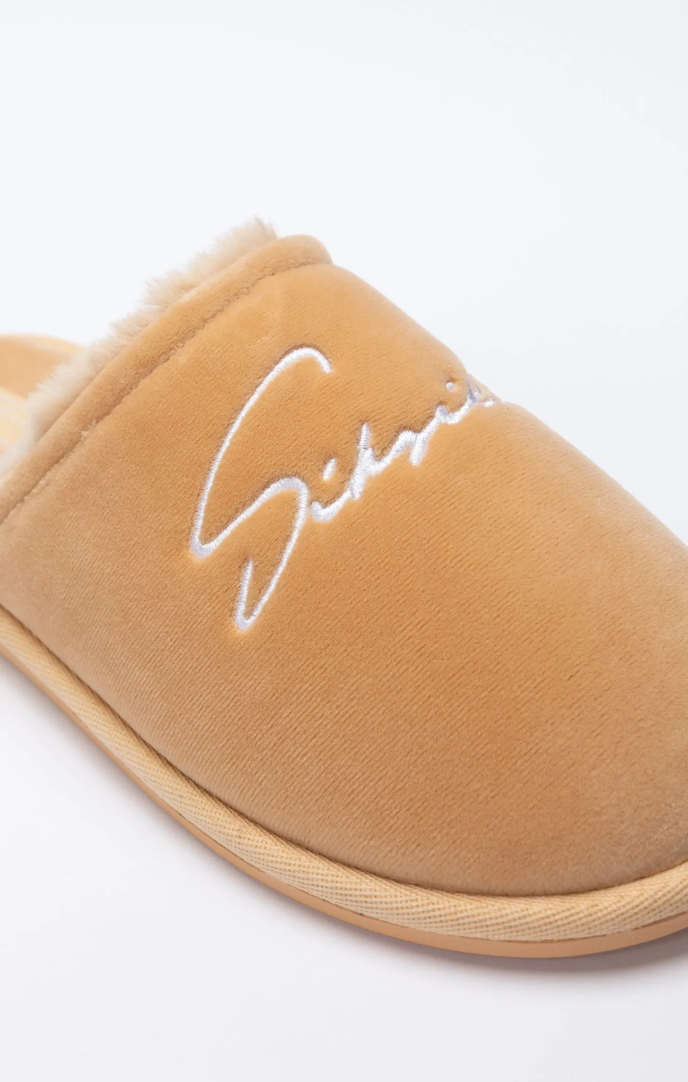 Beige Slipper With Embroidered Logo sold by Siksilk product image thumbnail 4