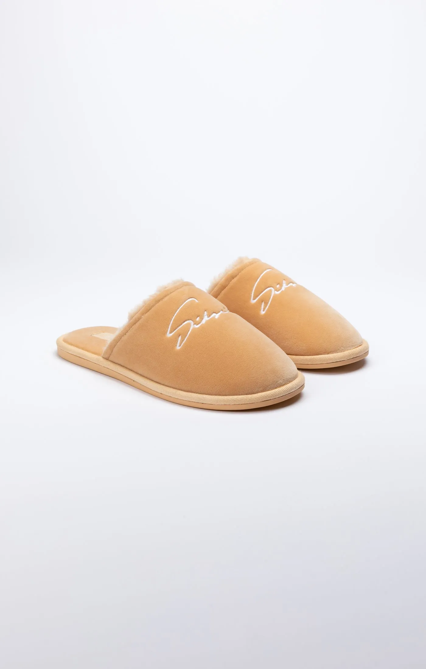 Beige Slipper With Embroidered Logo sold by Siksilk product image thumbnail 2