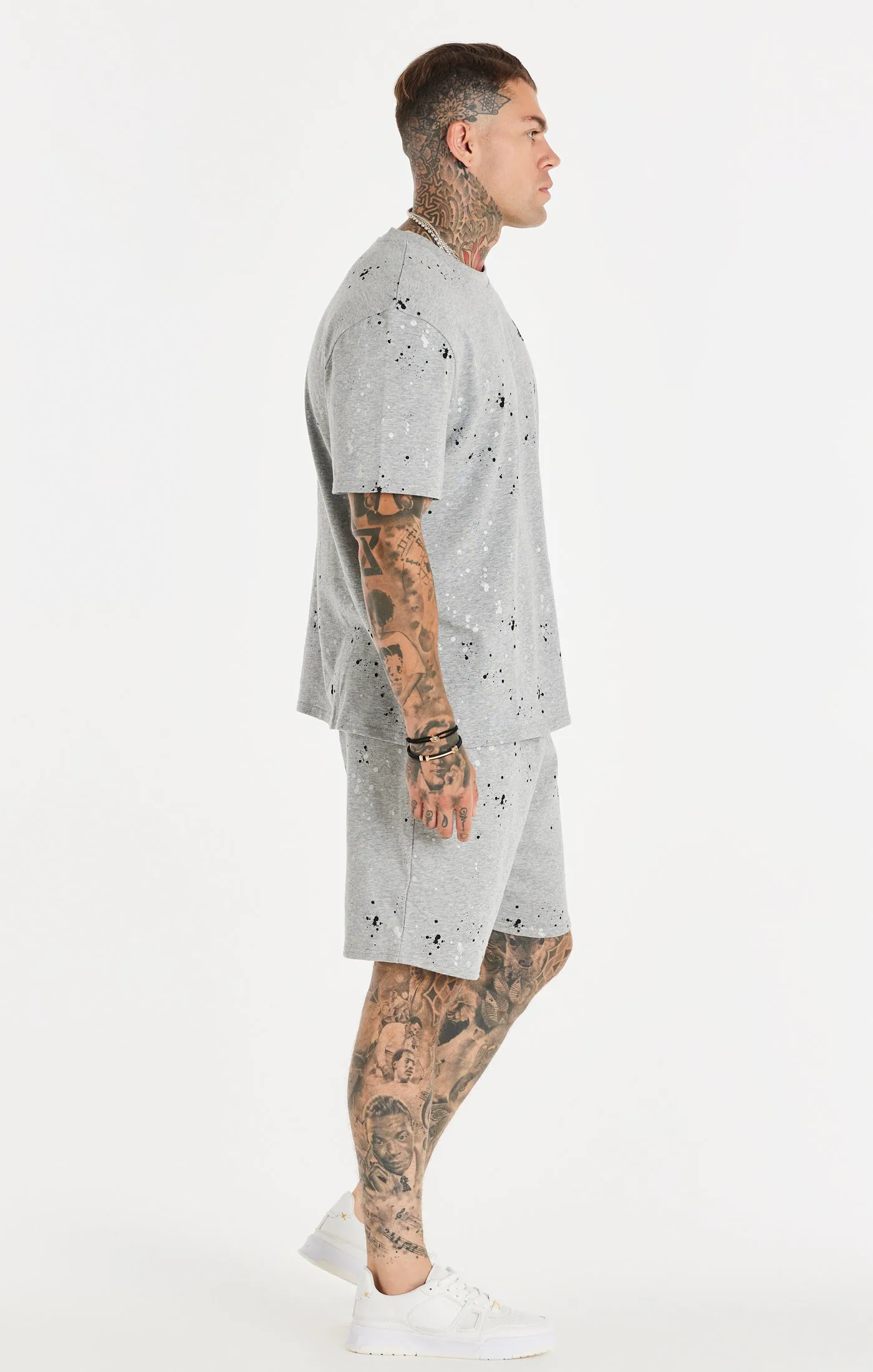 SikSilk Paint Splatter Tee - Grey Marl sold by Siksilk product image thumbnail 4