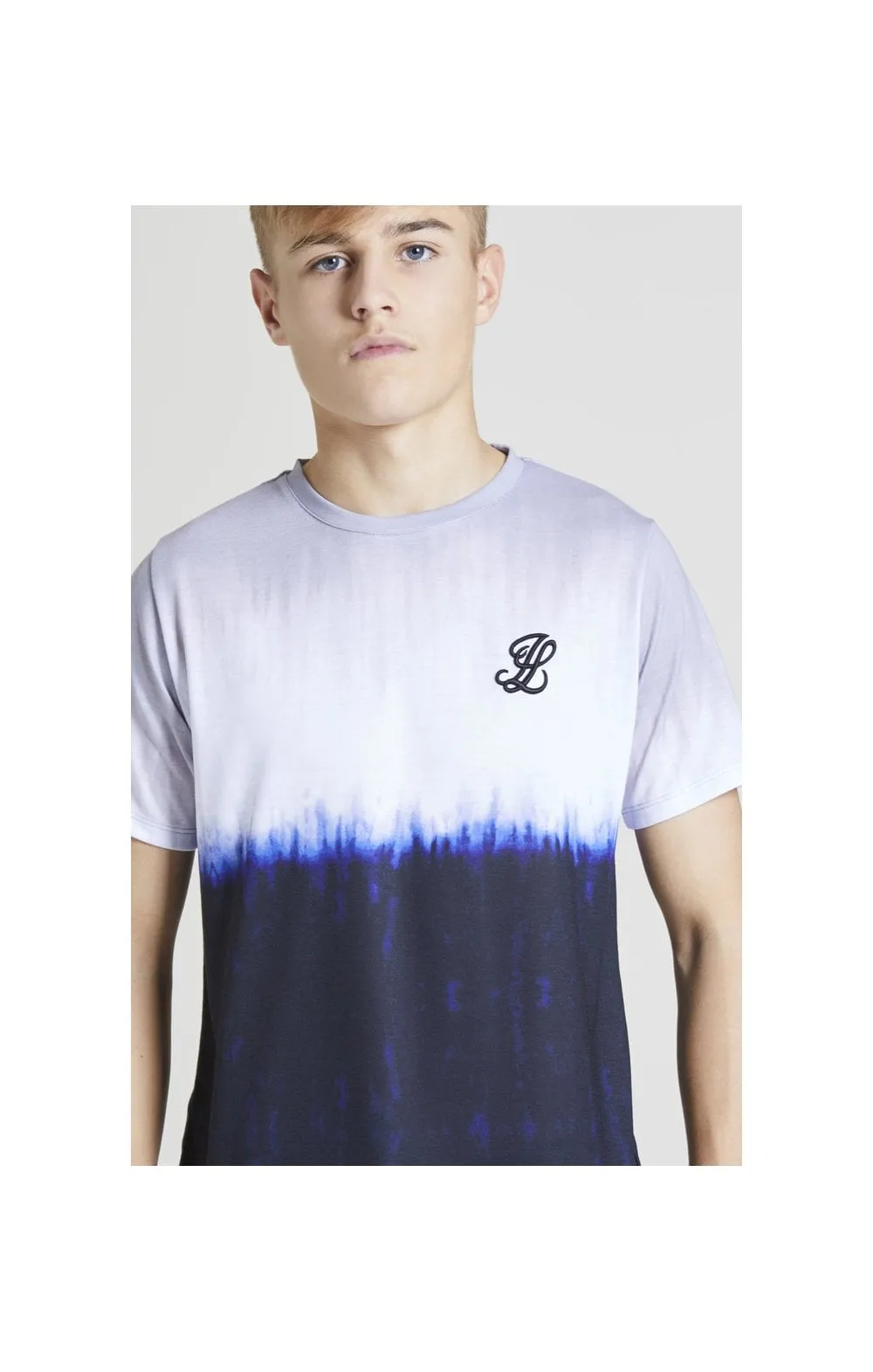 Illusive London Tie Dye Fade Tee - Grey,Navy & white sold by Siksilk product image thumbnail 2