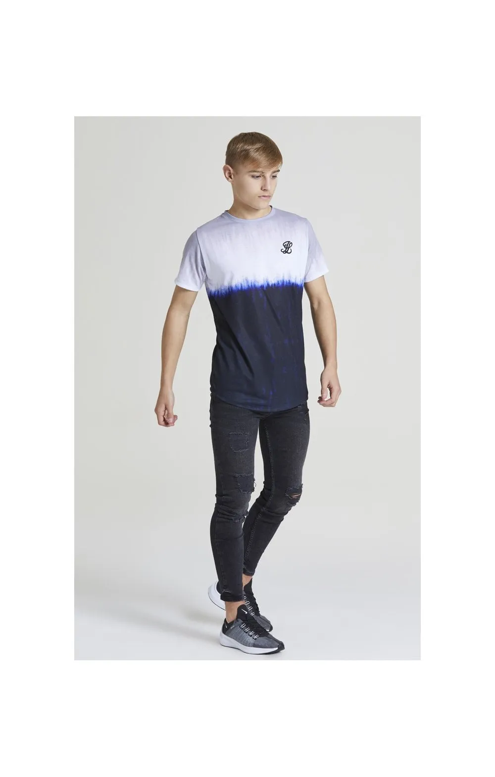 Illusive London Tie Dye Fade Tee - Grey,Navy & white sold by Siksilk product image thumbnail 4