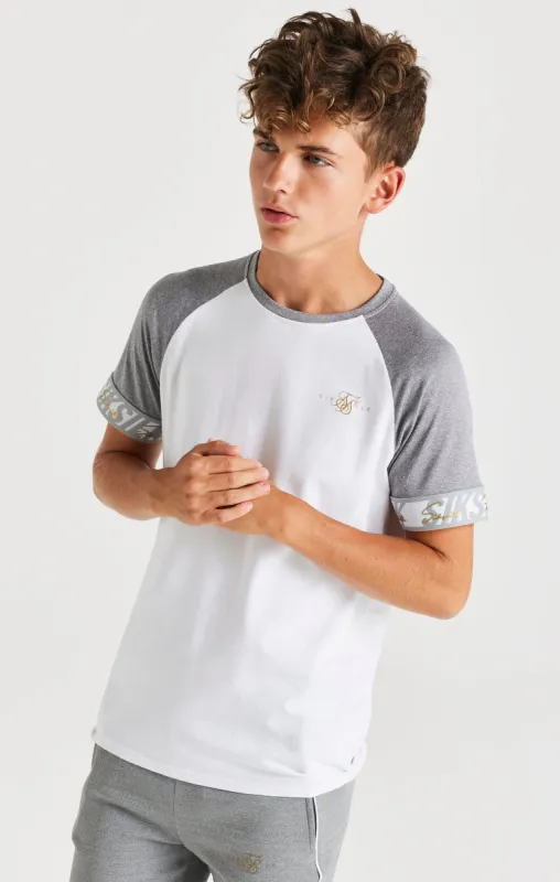 SikSilk Scope Signature Tape Tech Tee - White & Grey Marl sold by Siksilk