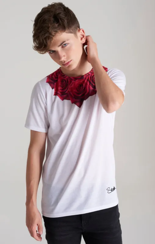 Boys White Rose T-Shirt sold by Siksilk