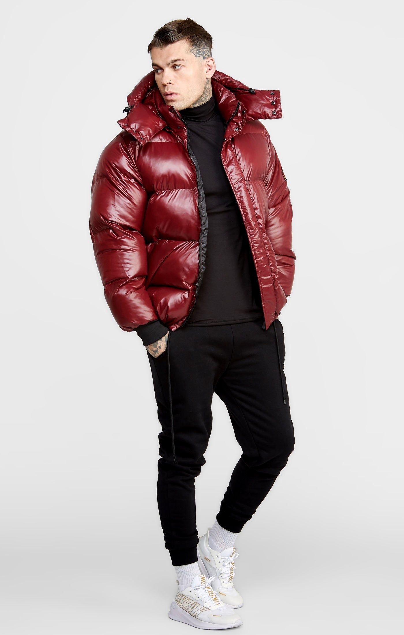 Burgundy Puffer Jacket sold by Siksilk product image thumbnail 4
