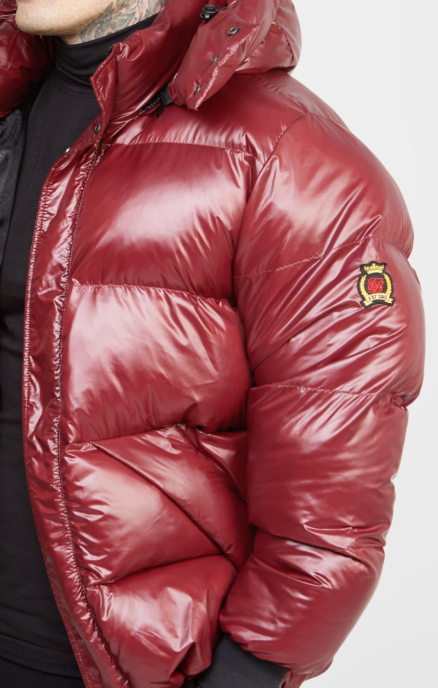 Burgundy Puffer Jacket sold by Siksilk product image thumbnail 2