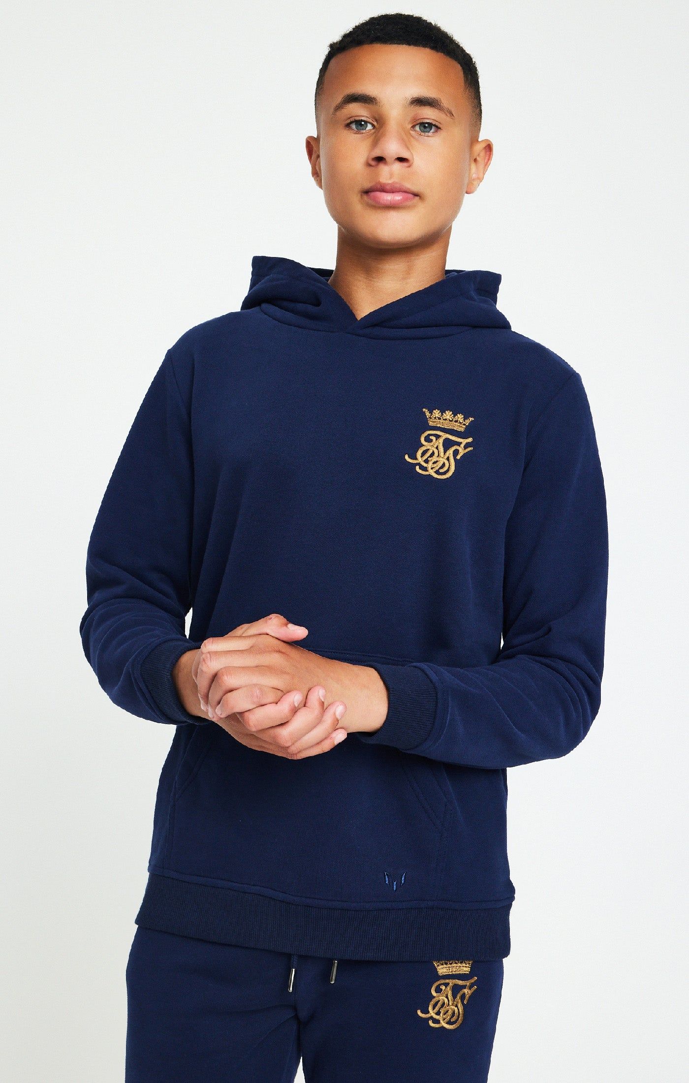 Boys Messi x SikSilk Navy Fleece Overhead Hoodie sold by Siksilk