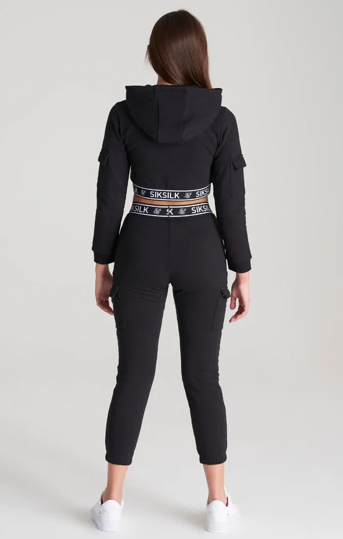 Girls Black Cargo Track Pant sold by Siksilk product image thumbnail 3