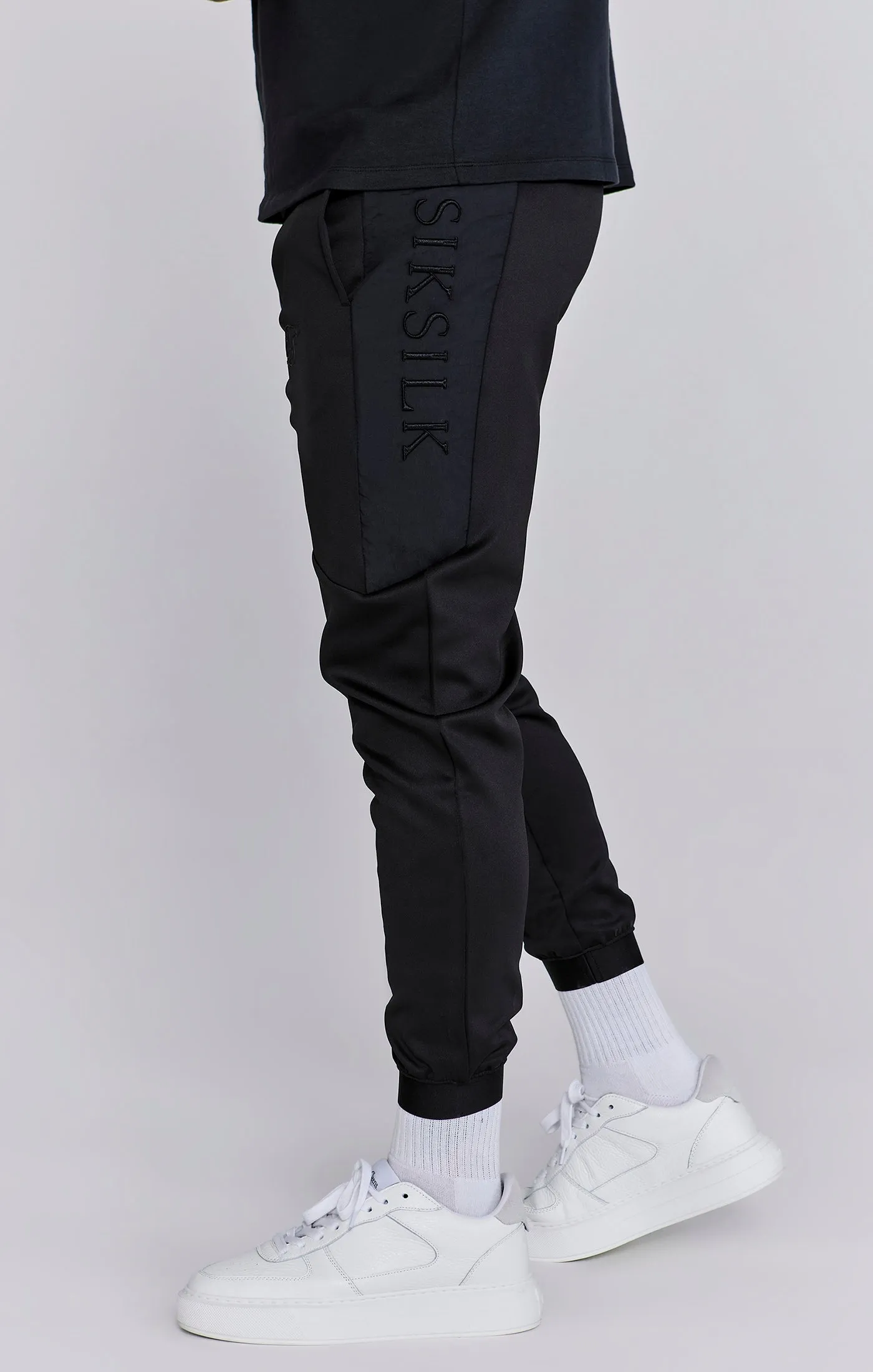 Black Muscle Fit Joggers sold by Siksilk product image thumbnail 3
