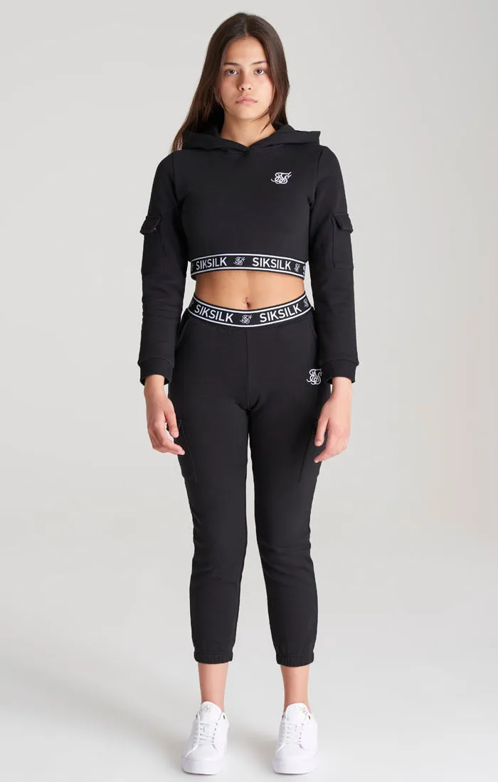 Girls Black Cargo Track Pant sold by Siksilk product image thumbnail 4