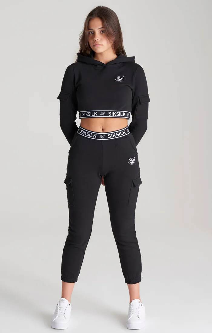Girls Black Cargo Track Pant sold by Siksilk