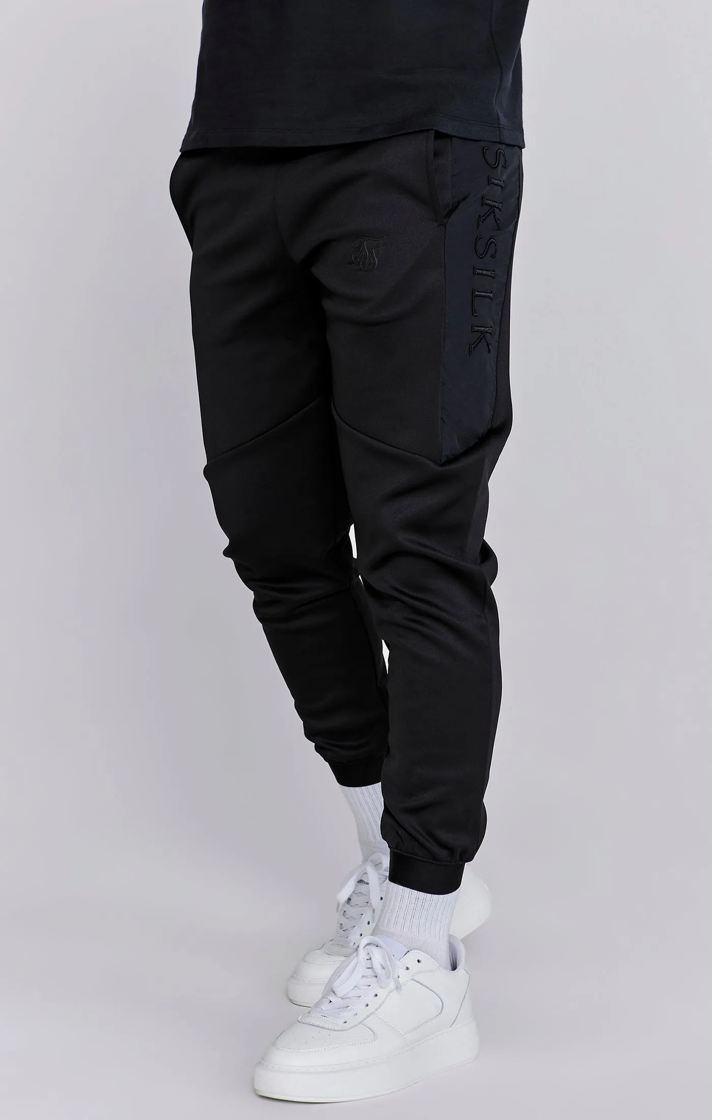 Black Muscle Fit Joggers sold by Siksilk