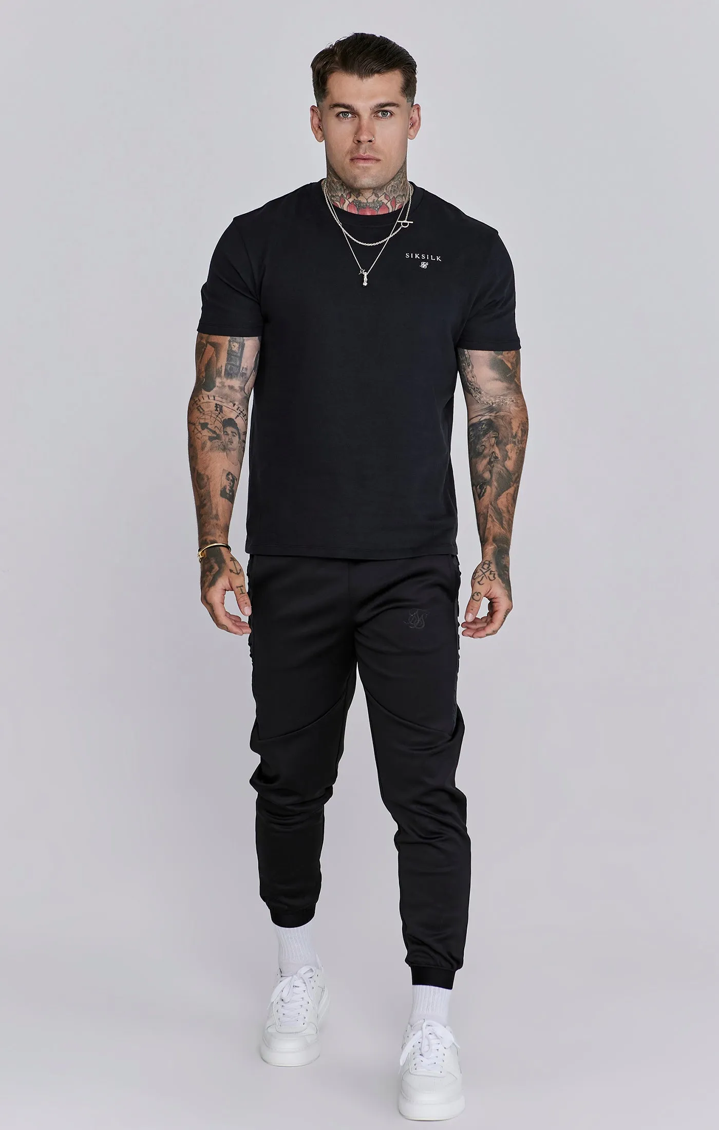 Black Muscle Fit Joggers sold by Siksilk product image thumbnail 2