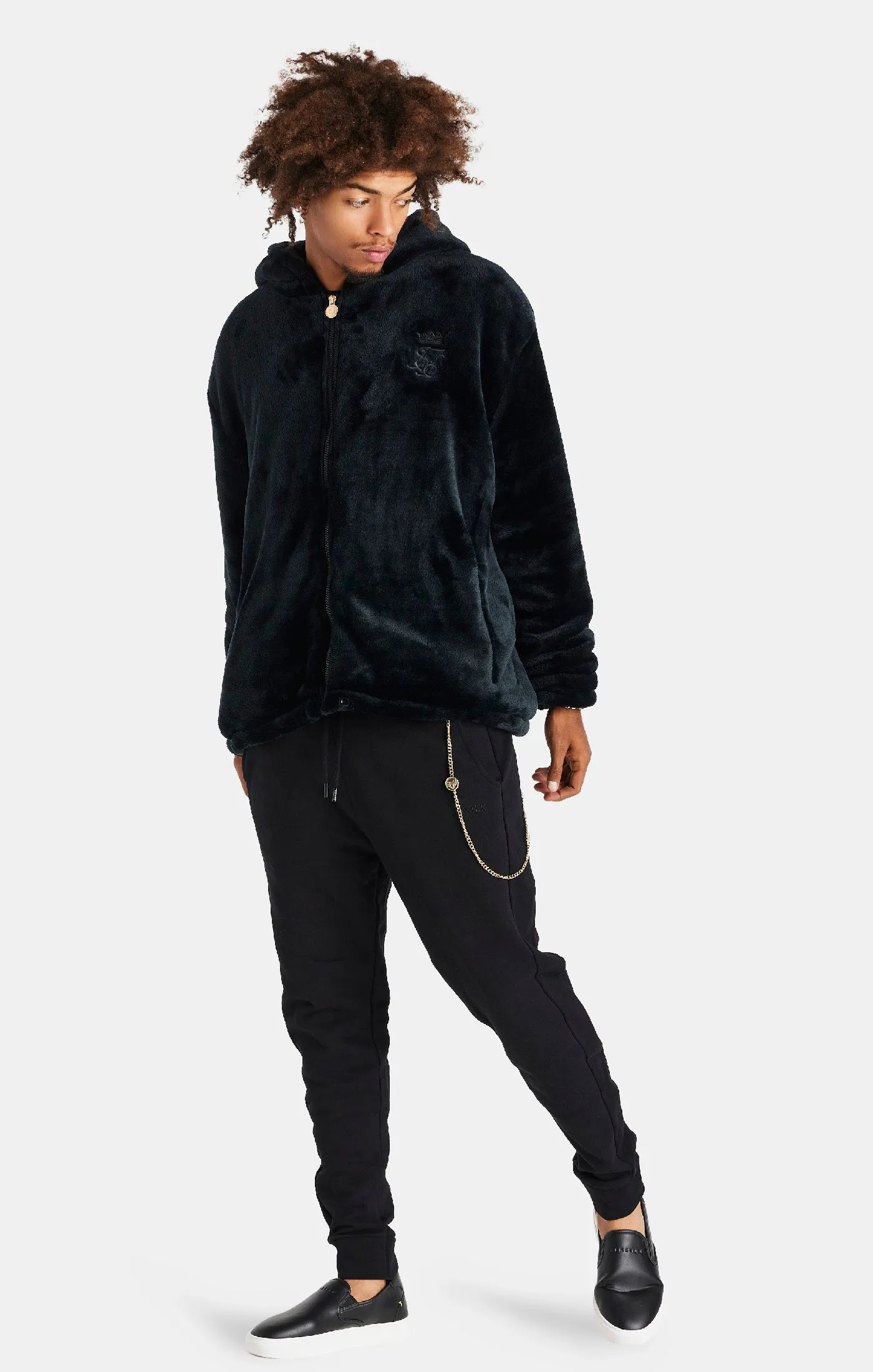 Messi x SikSilk Black Faux Fur Jacket sold by Siksilk product image thumbnail 3
