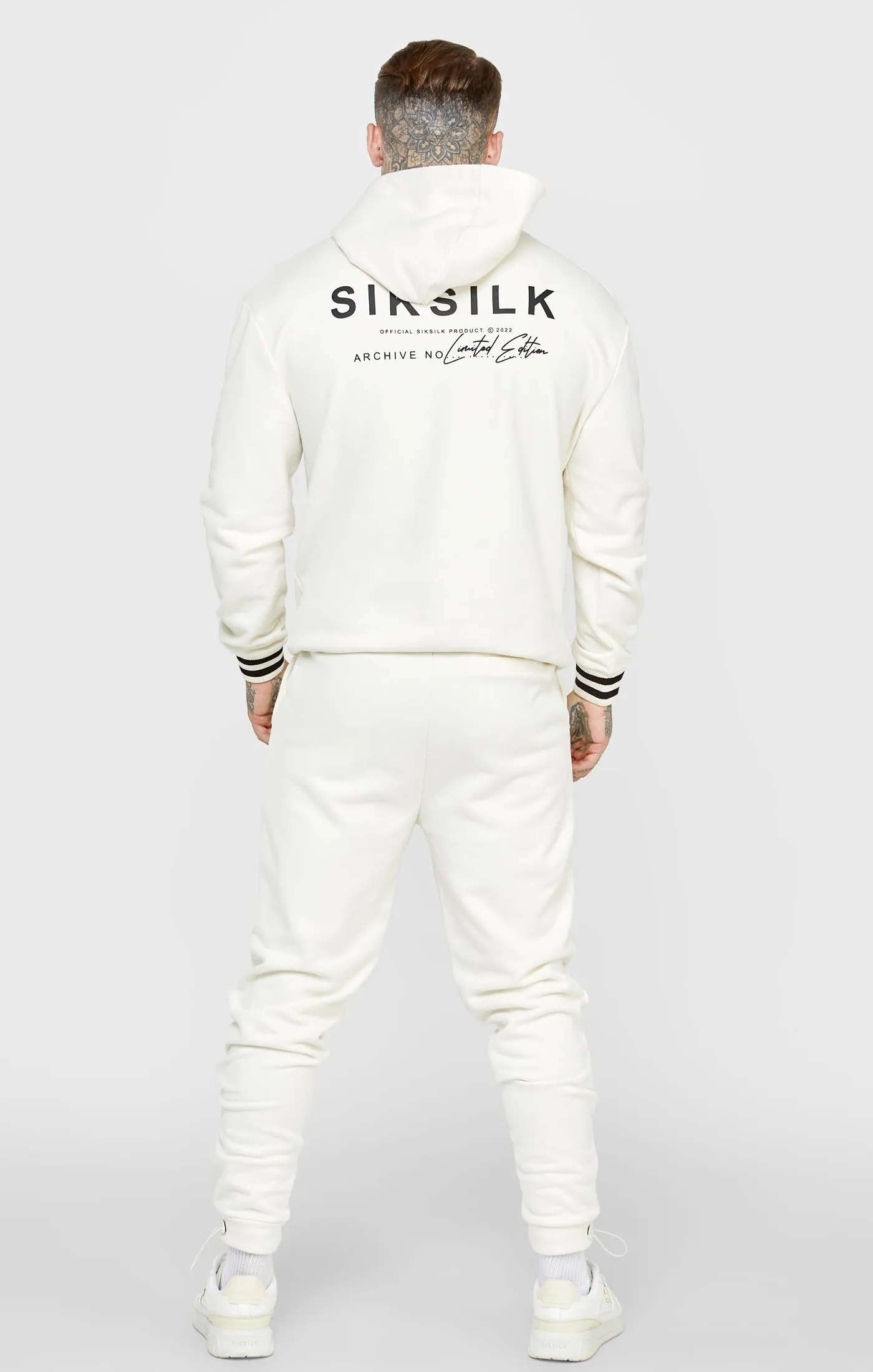 Ecru Oversized Back Logo Hoodie sold by Siksilk product image thumbnail 5