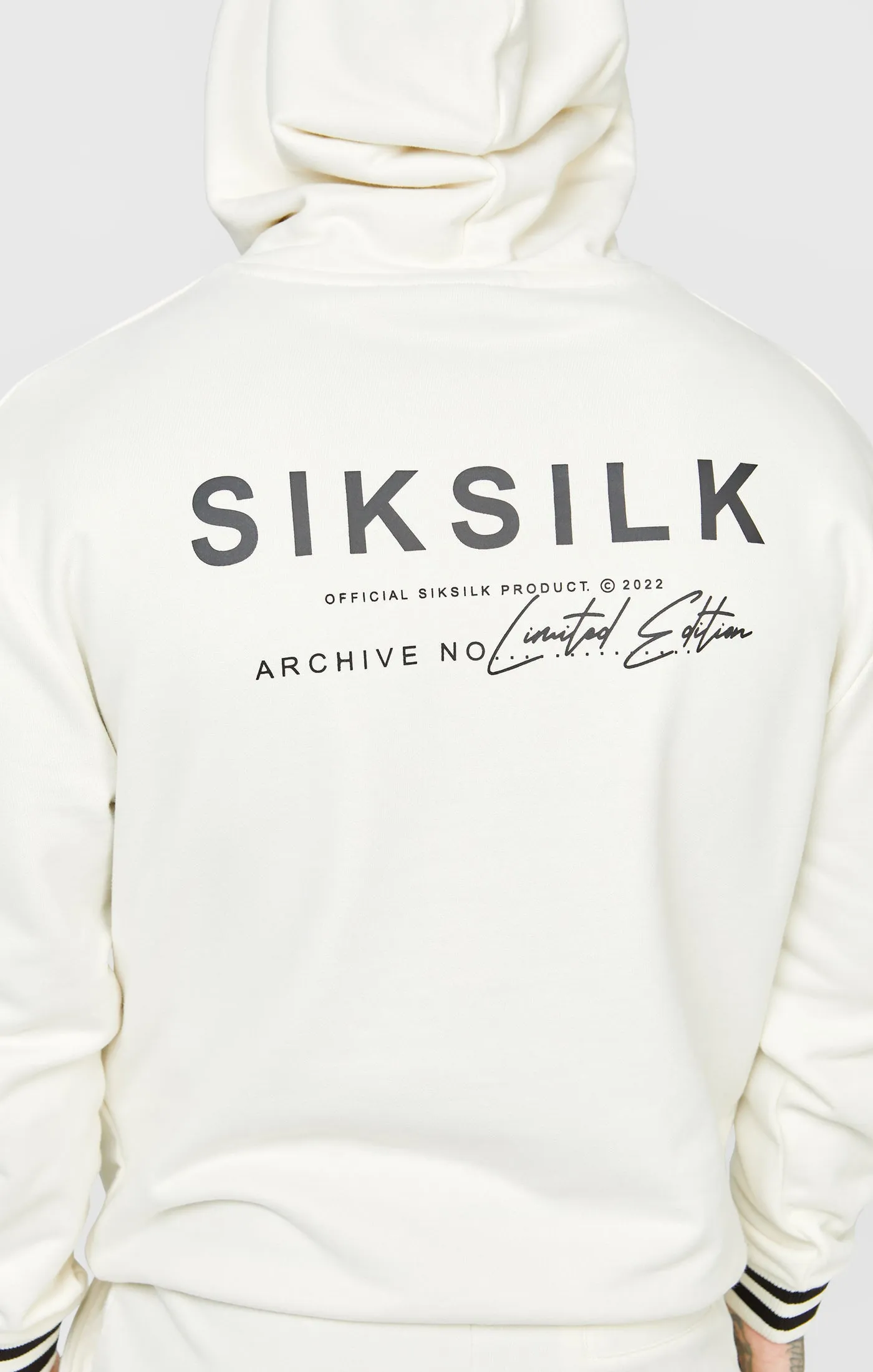 Ecru Oversized Back Logo Hoodie sold by Siksilk product image thumbnail 2