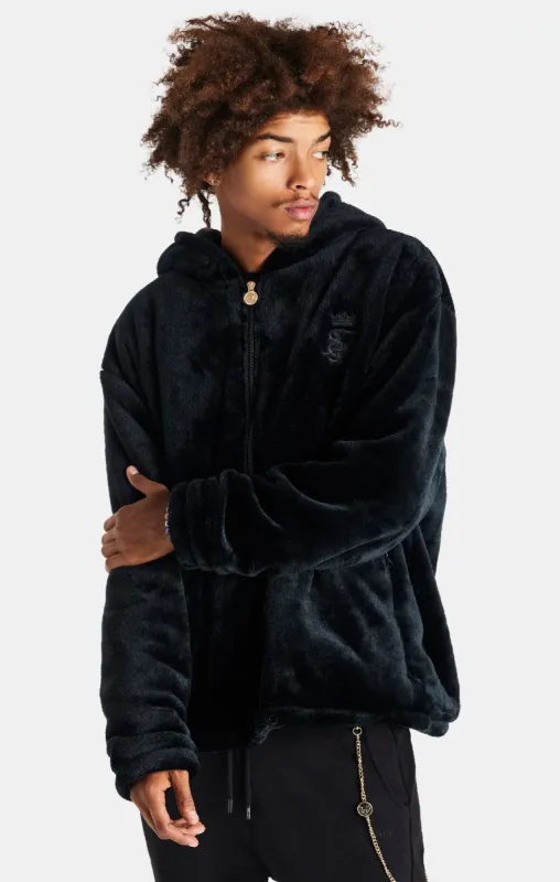 Messi x SikSilk Black Faux Fur Jacket sold by Siksilk