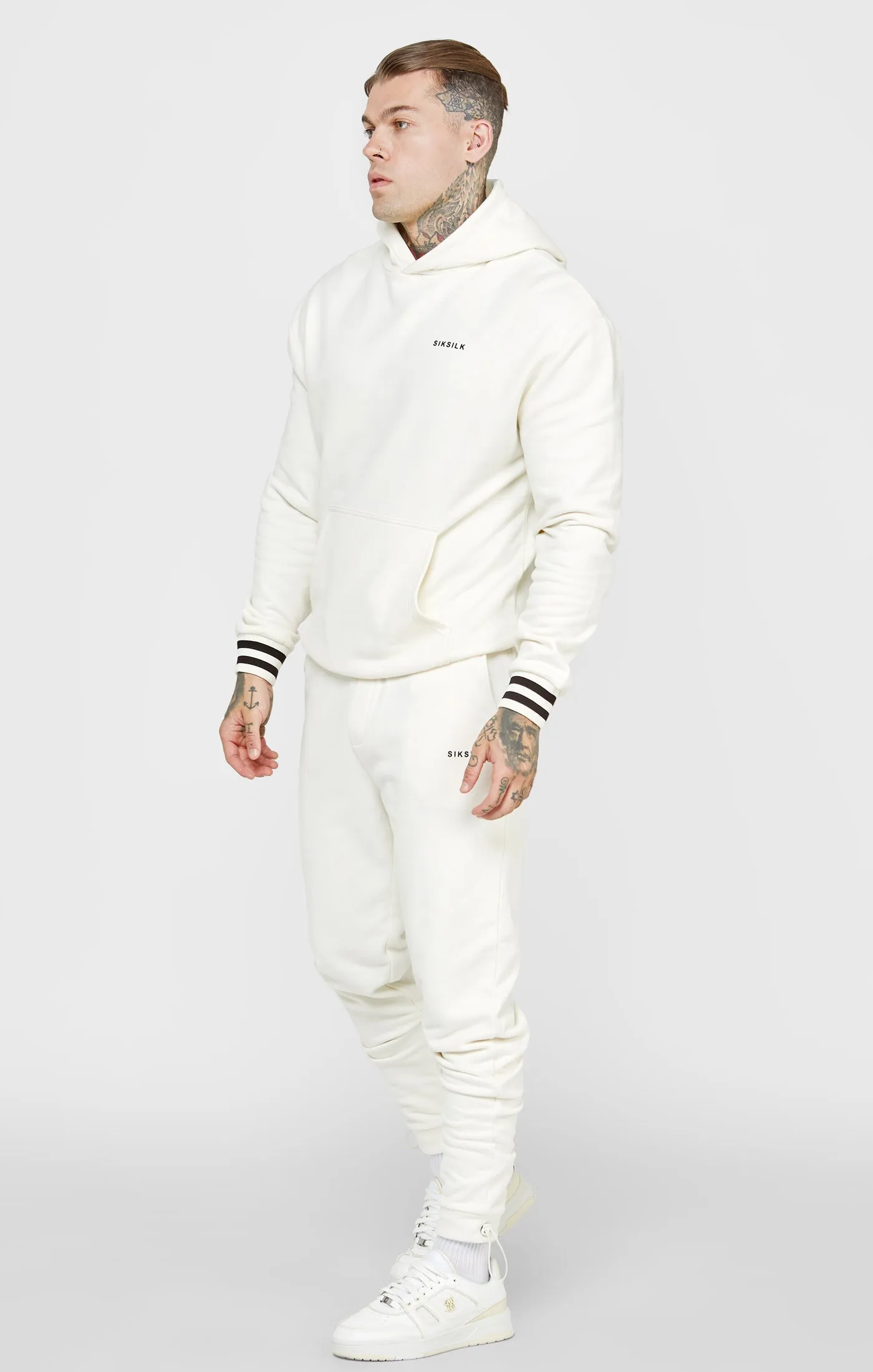 Ecru Oversized Back Logo Hoodie sold by Siksilk product image thumbnail 3