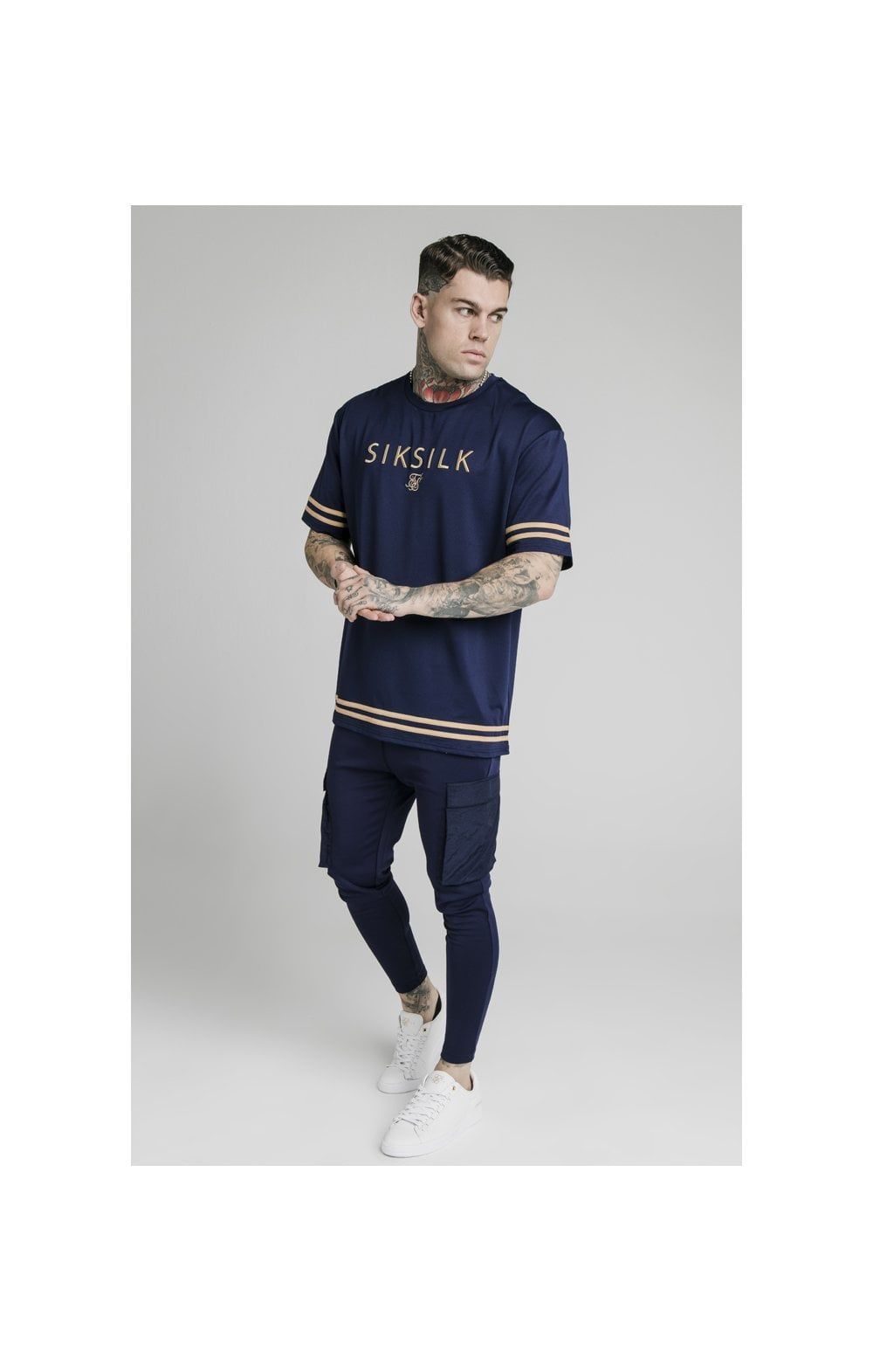 SikSilk S/S Essential Tee - Navy Eclipse sold by Siksilk product image thumbnail 3